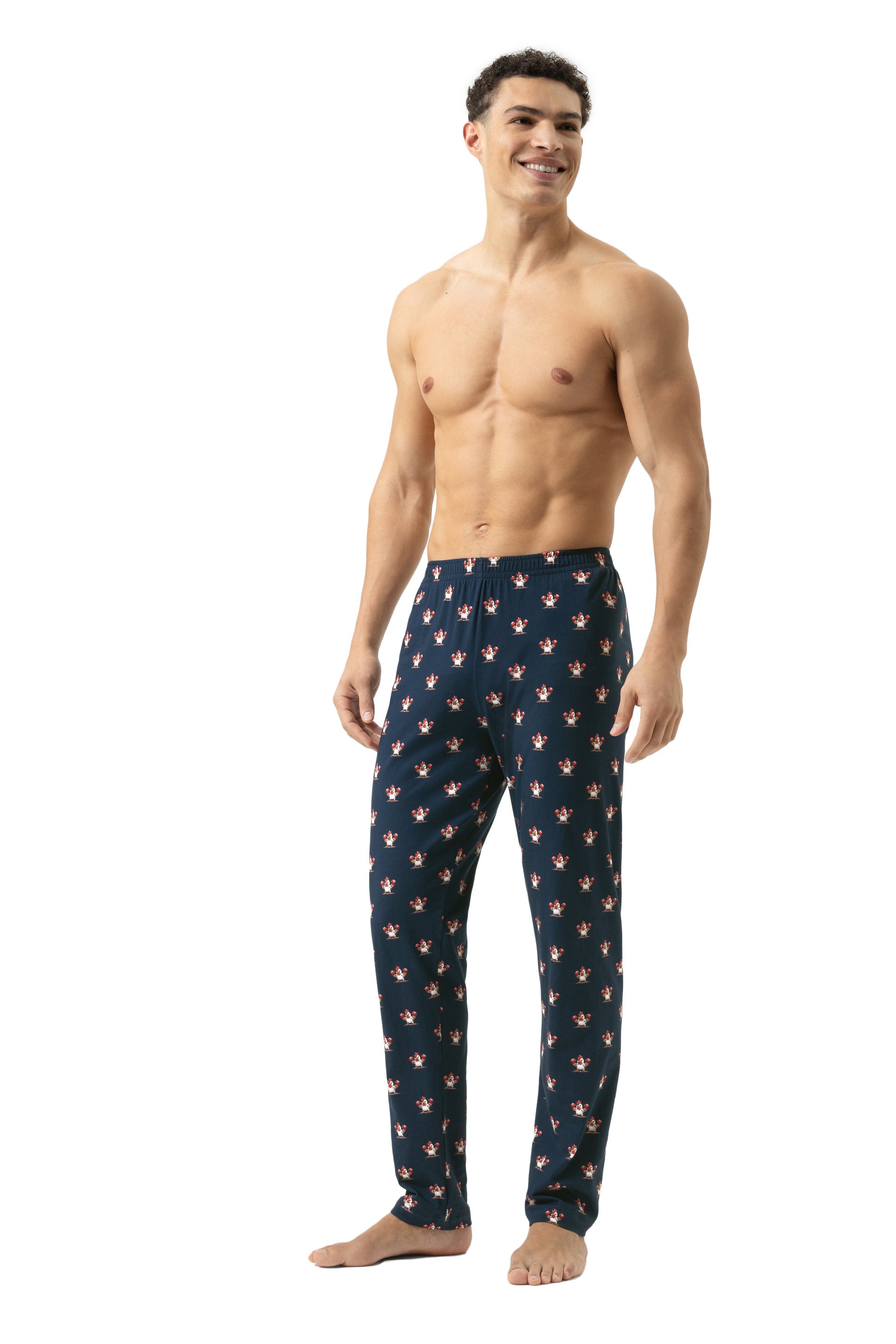 Schlafanzugshose aus Baumwolle - 668-yacht blue - Blau