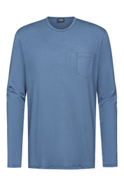 Langarmshirt aus Modal - 28-galactic blue - Blau