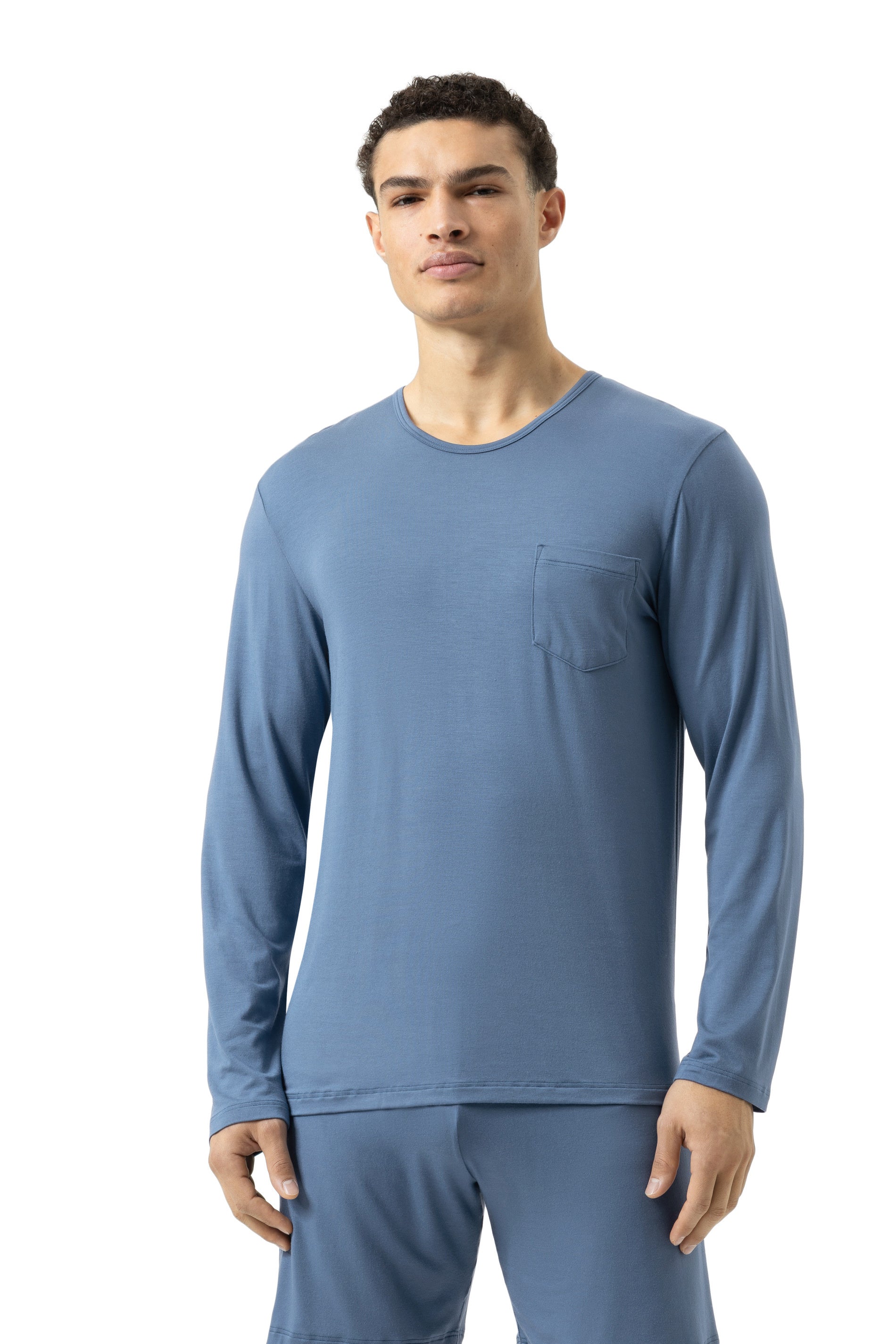 Langarmshirt aus Modal - 28-galactic blue - Blau