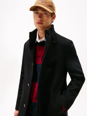 Wollmantel mit Stehkragen - BDS-BLACK - Schwarz