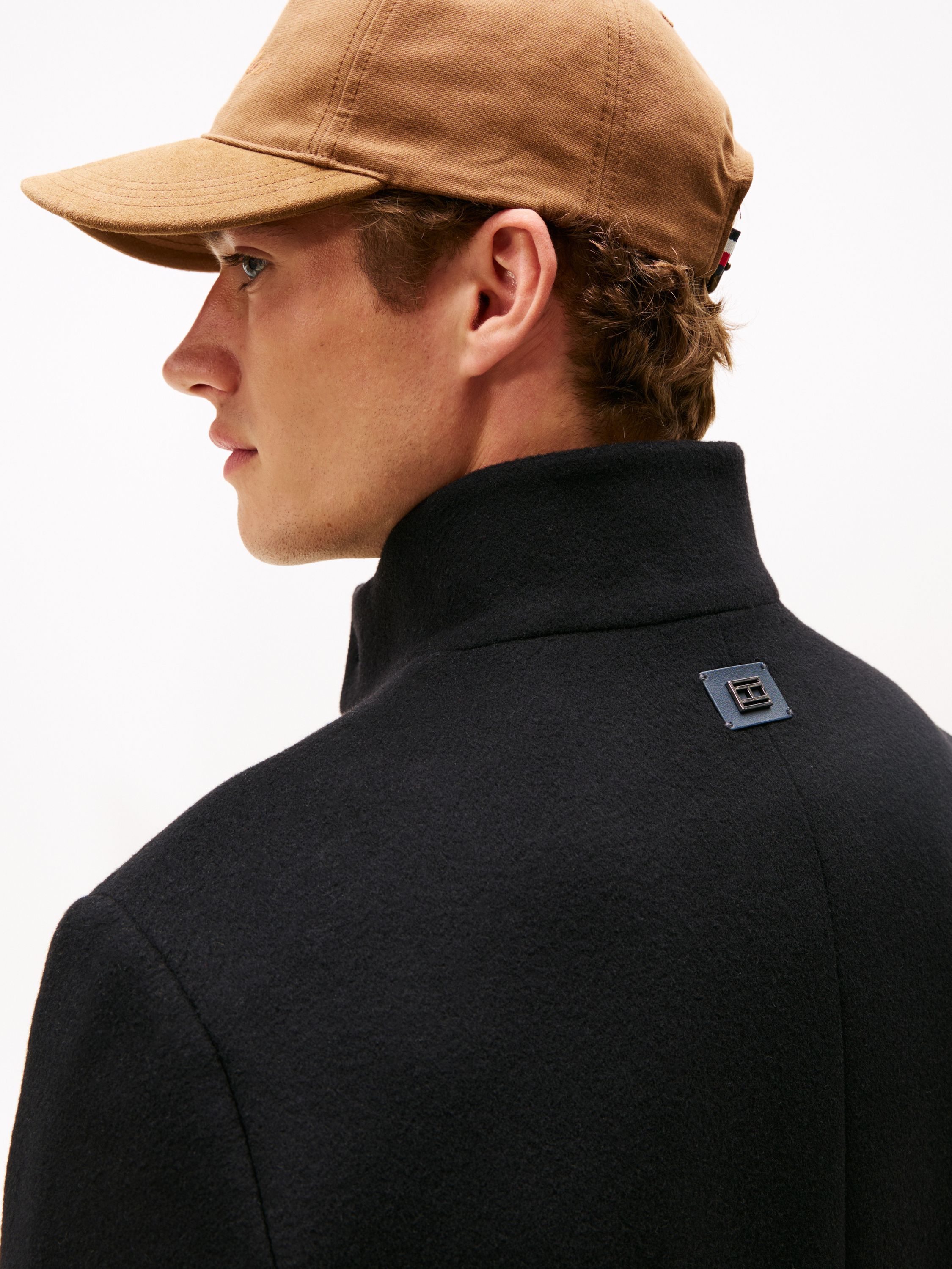 Wollmantel mit Stehkragen - BDS-BLACK - Schwarz