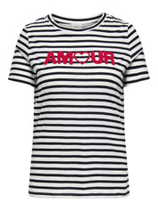T-Shirt KIKO aus Baumwolle - Cloud Dancer/Black + Print Amo - Weiß | Schwarz
