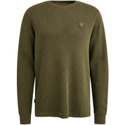 Strickpullover aus Baumwolle - 6416-Olive Night - Khaki