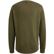 Strickpullover aus Baumwolle - 6416-Olive Night - Khaki