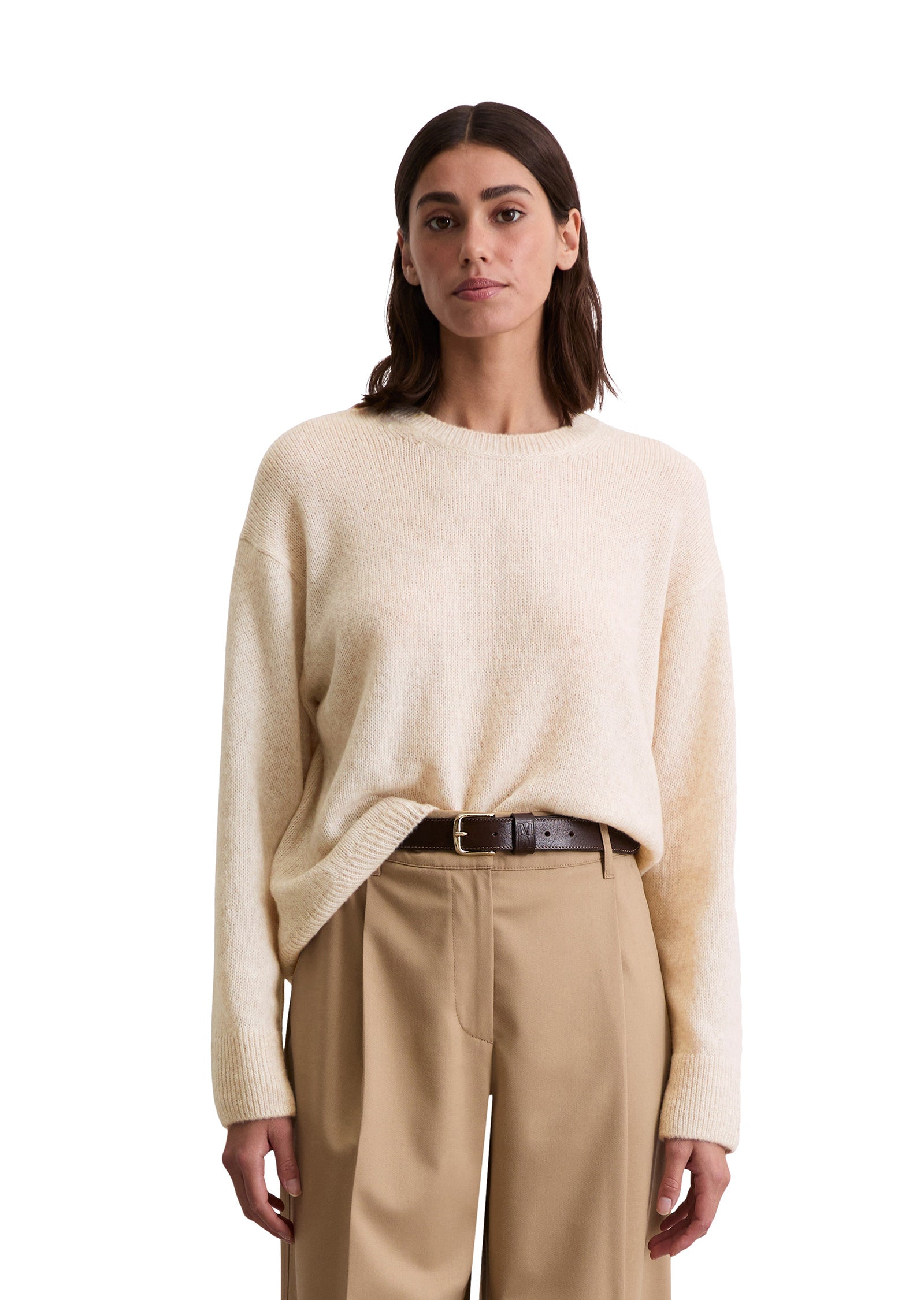 Strickpullover aus Schurwolle - 174-natural stone - Creme