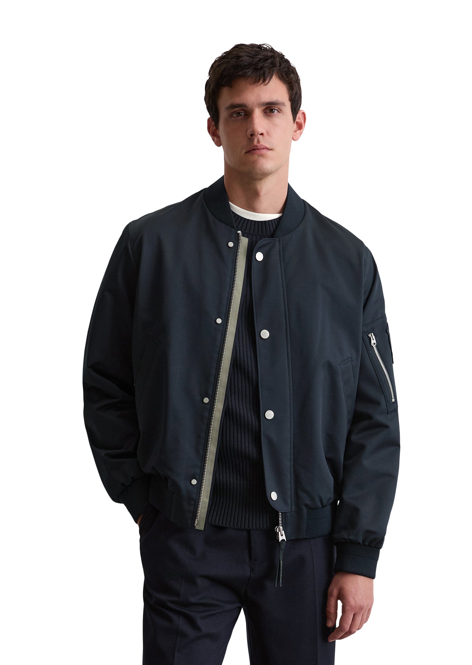 Bomberjacke mit Stehkragen - 888-deep night blue - Blau