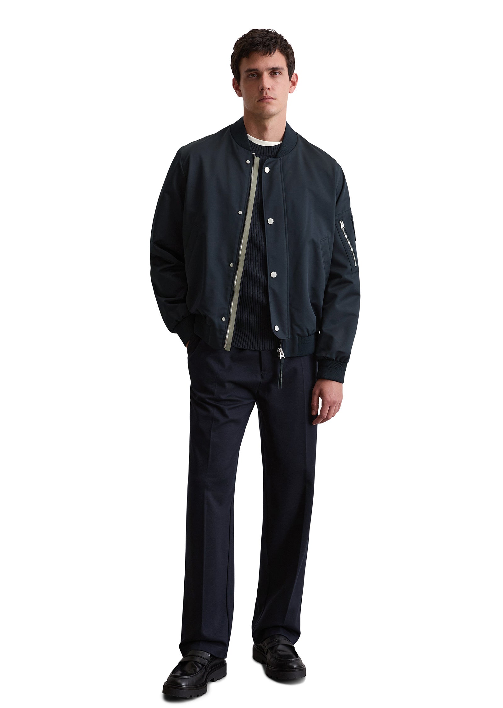 Bomberjacke mit Stehkragen - 888-deep night blue - Blau