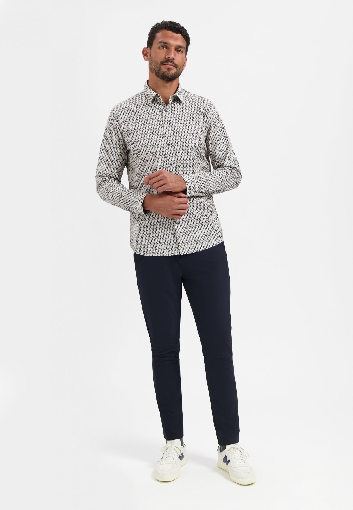 Hemd Regular Fit - 010-White - Beige