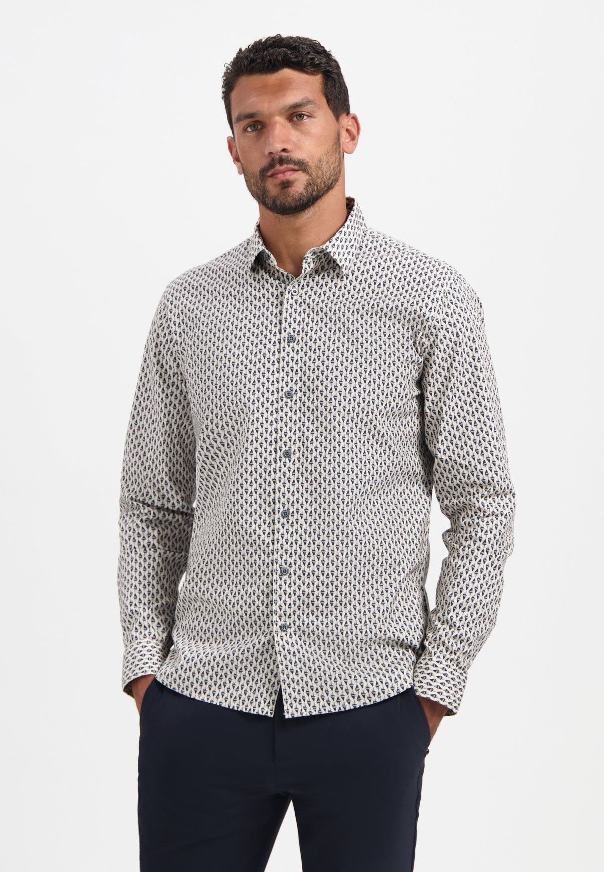 Hemd Regular Fit - 010-White - Beige