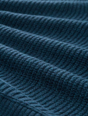 Strickpullover aus Baumwollmix - 38879-dark petrol melange - Türkis