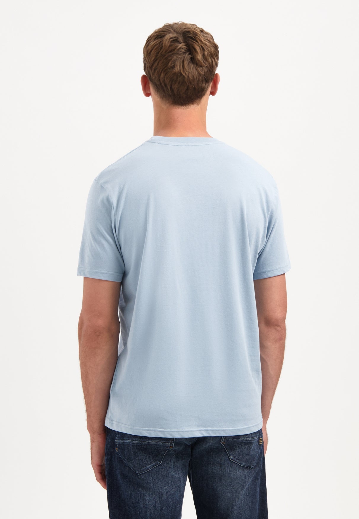 T-Shirt aus Baumwolle - 138-Dusty Blue - Blau
