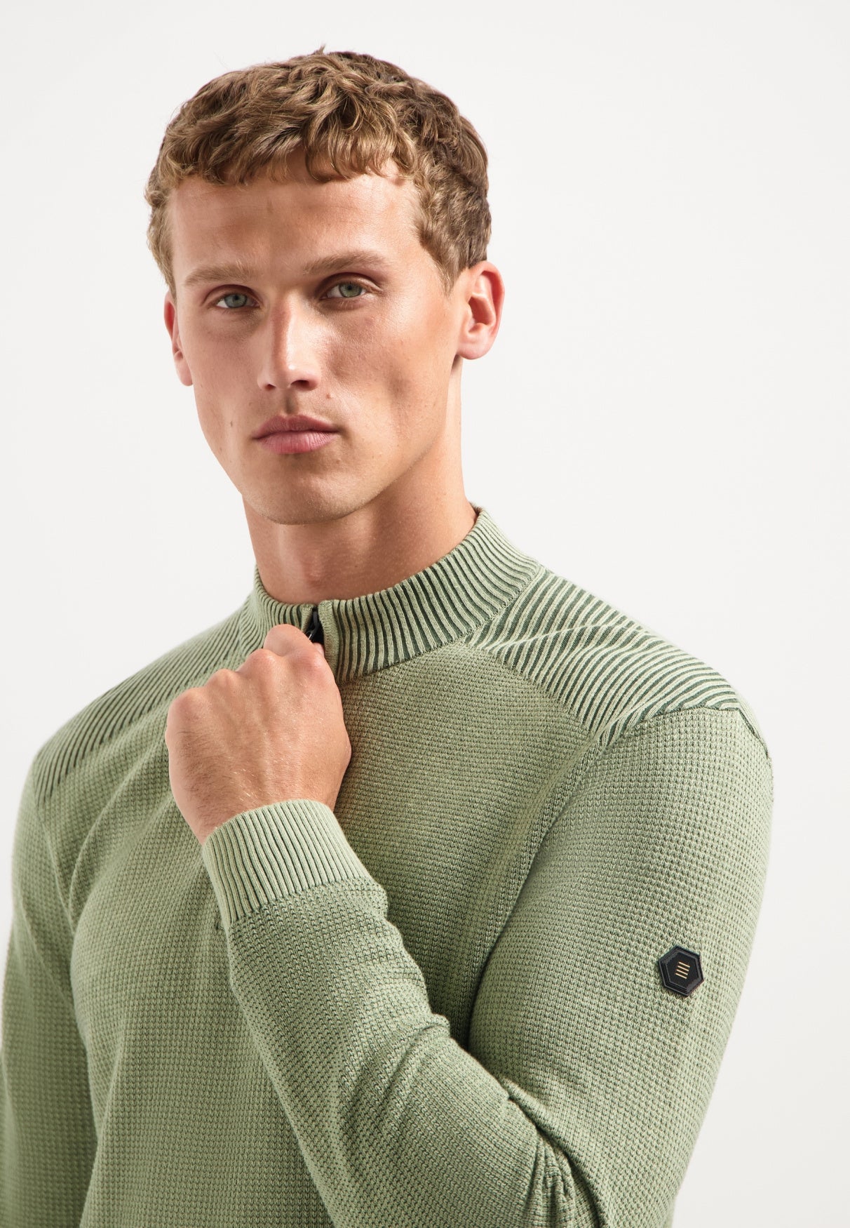 Strickpullover aus Baumwolle - 197-Light Moss - Grün