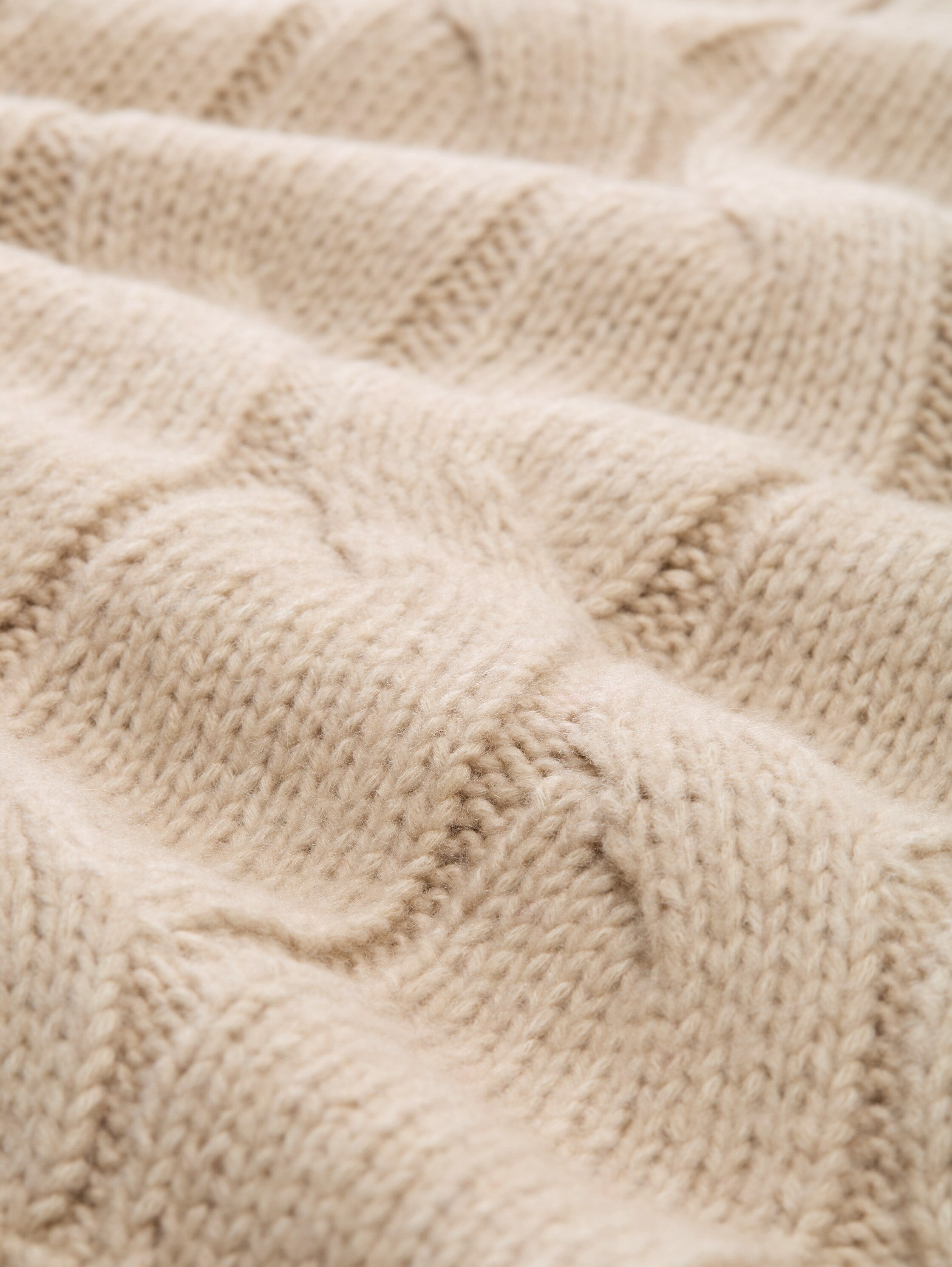 Strick-Pullunder mit Zopfmuster - 38330-soft taupe melange - Beige