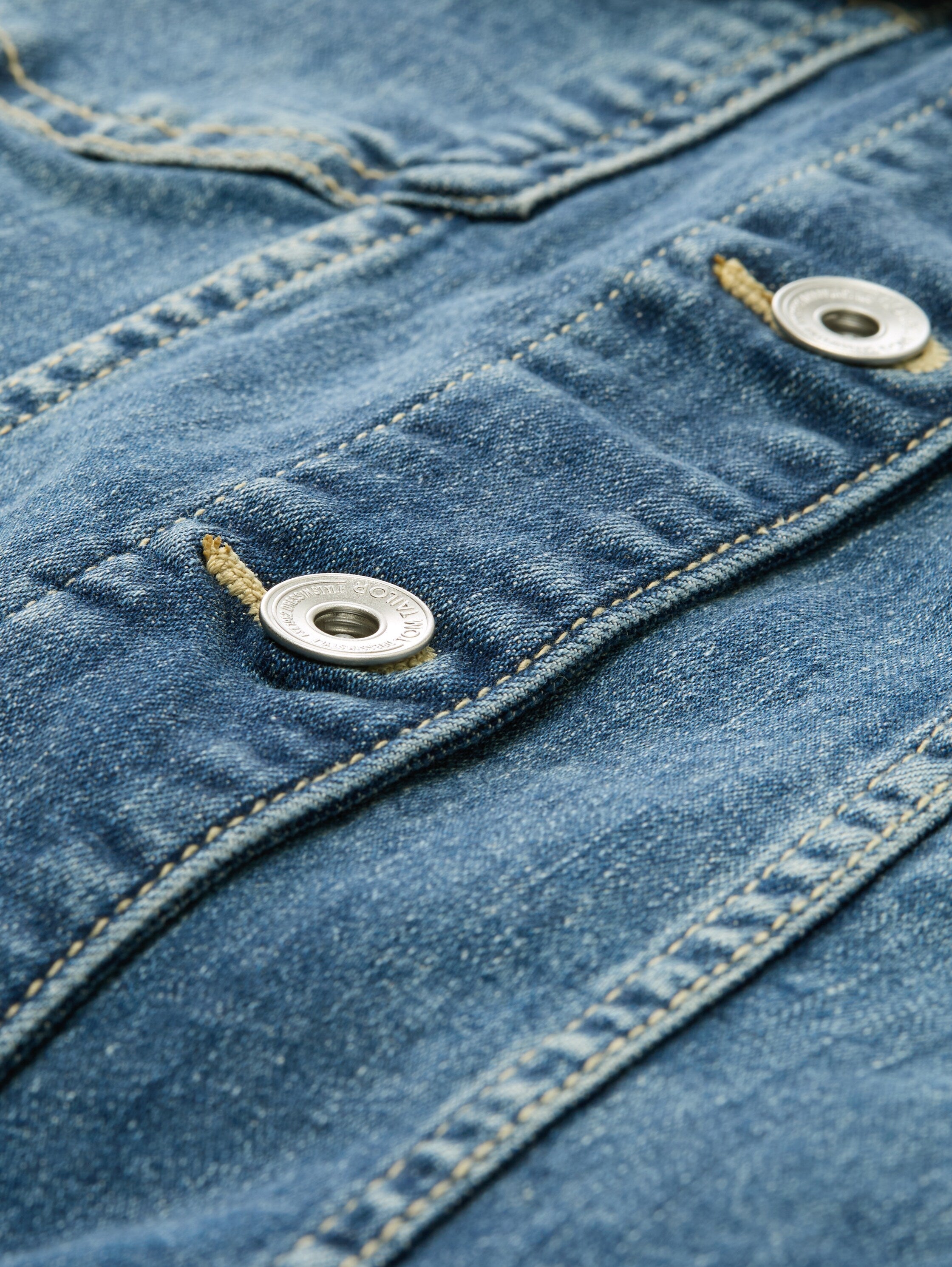 Jeansjacke aus recycelter Baumwolle - 10120-Used Dark Stone Blue Den - Blau