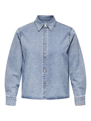 Jeansjacke mit Strasssteinen - Medium Blue Denim/RHINESTONES - Blau