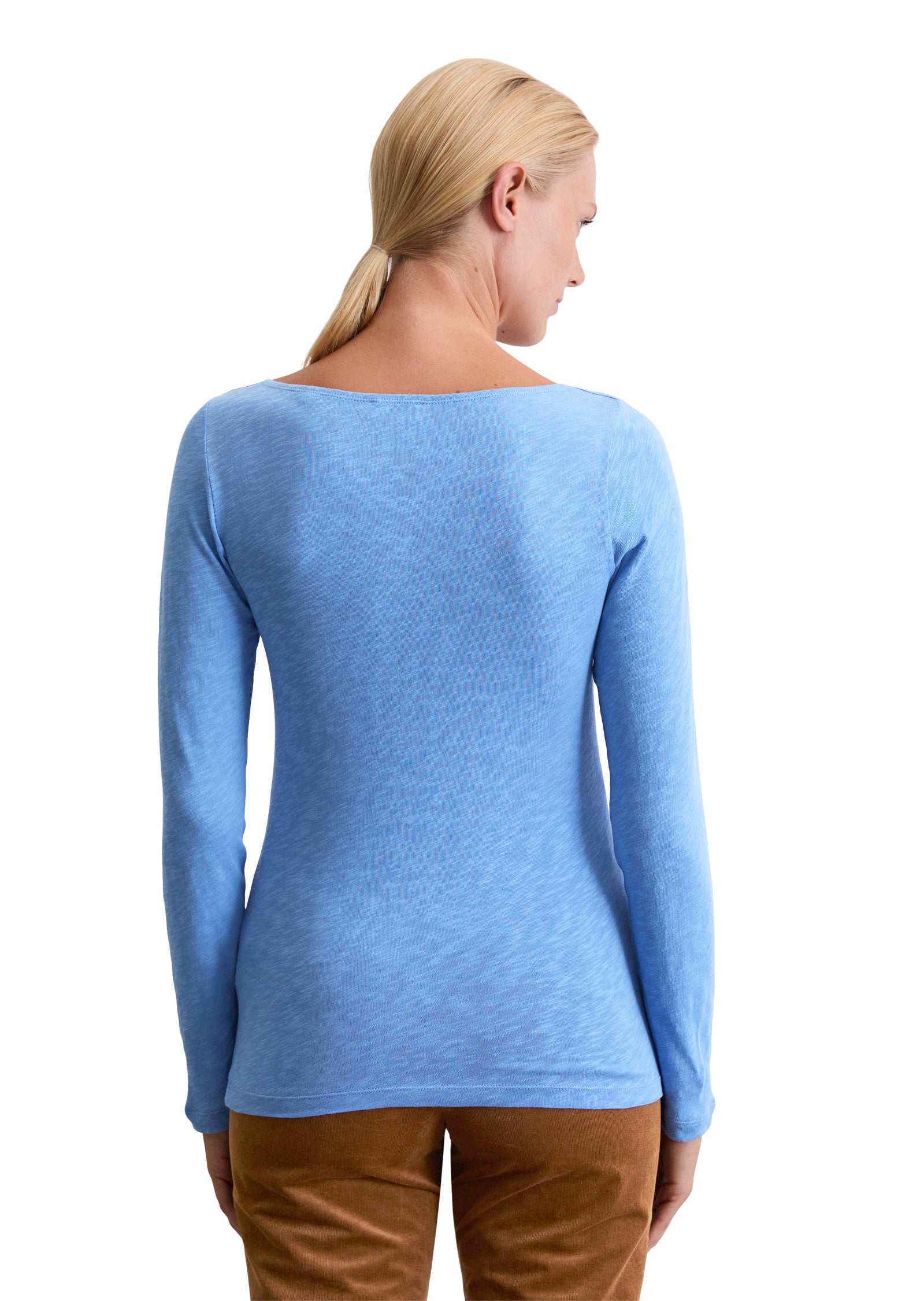 Langarmshirt aus Baumwolle - 869-cloudless blue - Blau