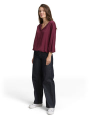 Schlupfbluse aus Viskose - 16427-bordeaux red - Rot