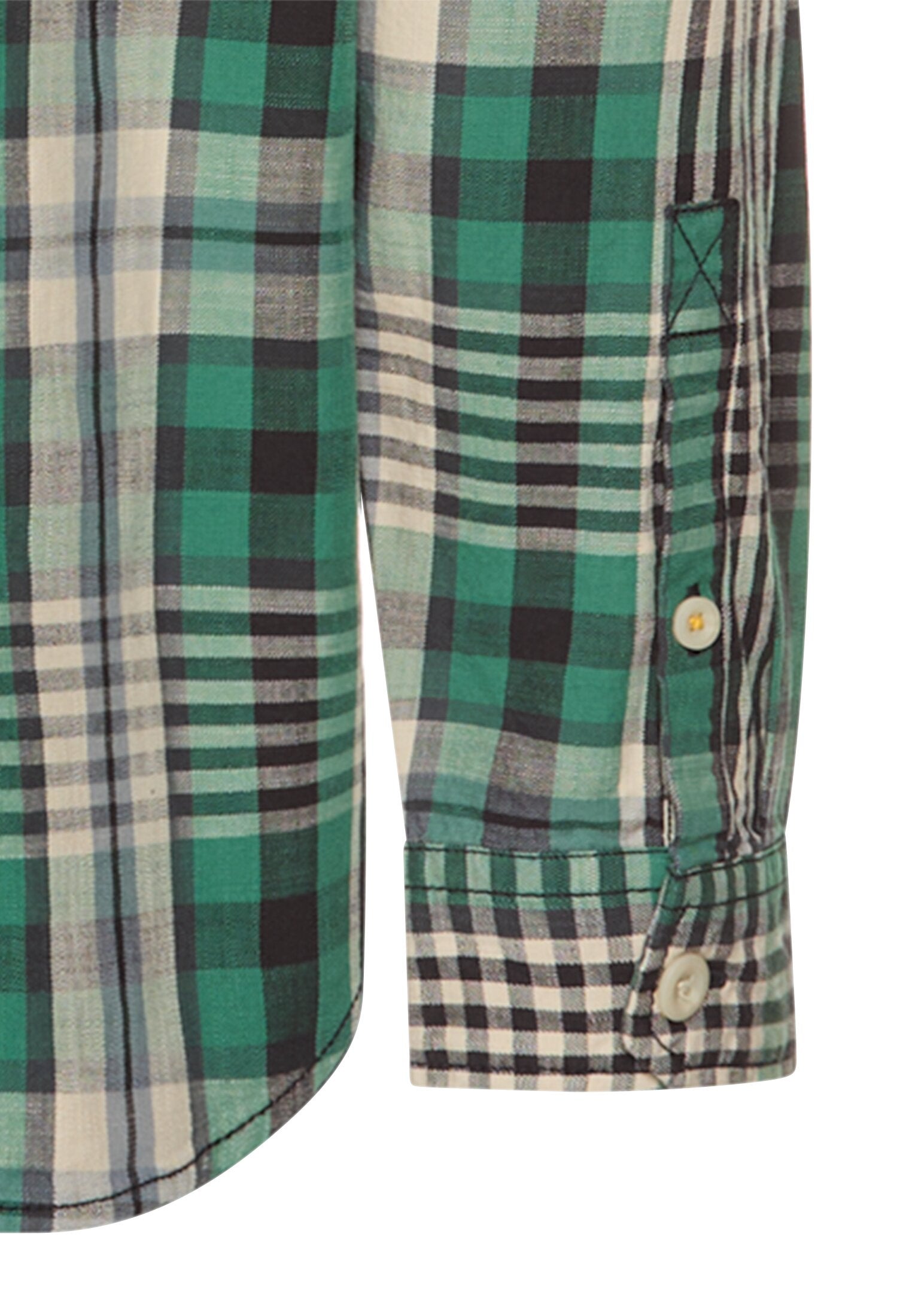Langarm Hemd mit Kentkragen und Brusttaschen - 38-Fir Green - Grün