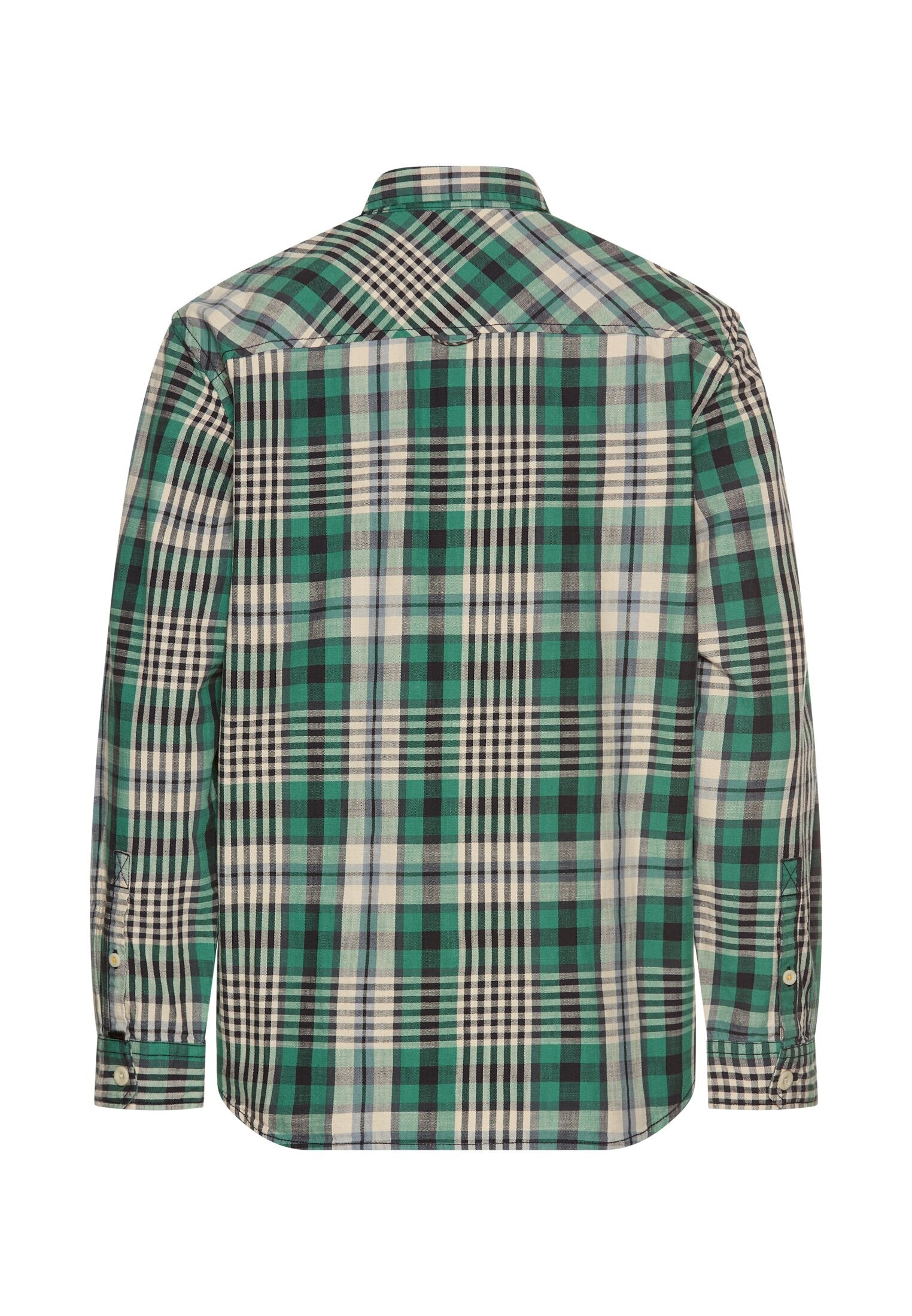 Langarm Hemd mit Kentkragen und Brusttaschen - 38-Fir Green - Grün