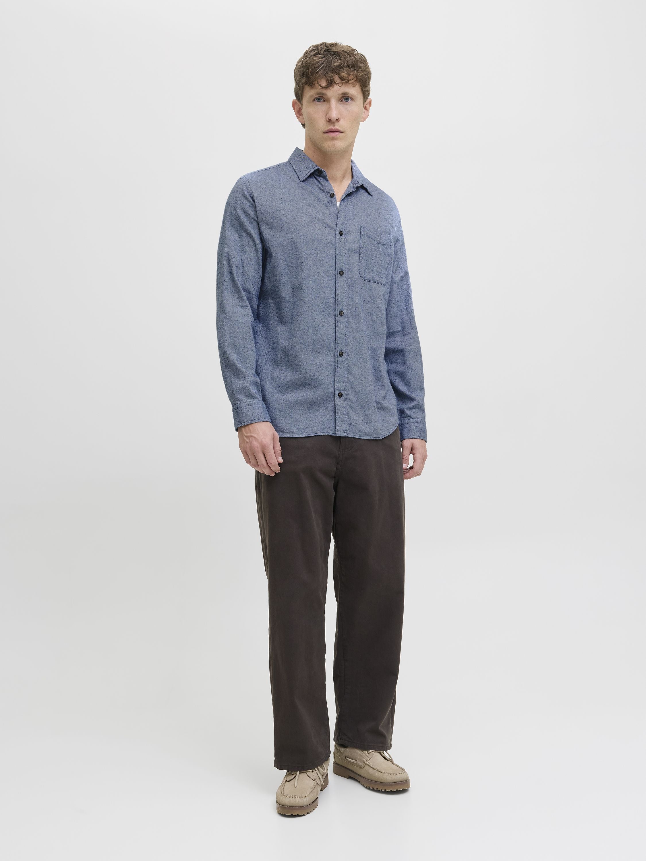 Hemd aus Baumwolle - Faded Denim - Blau