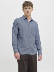 Hemd aus Baumwolle - Faded Denim - Blau