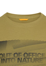 T-Shirt aus Baumwolle - 34-Mosstone - Khaki