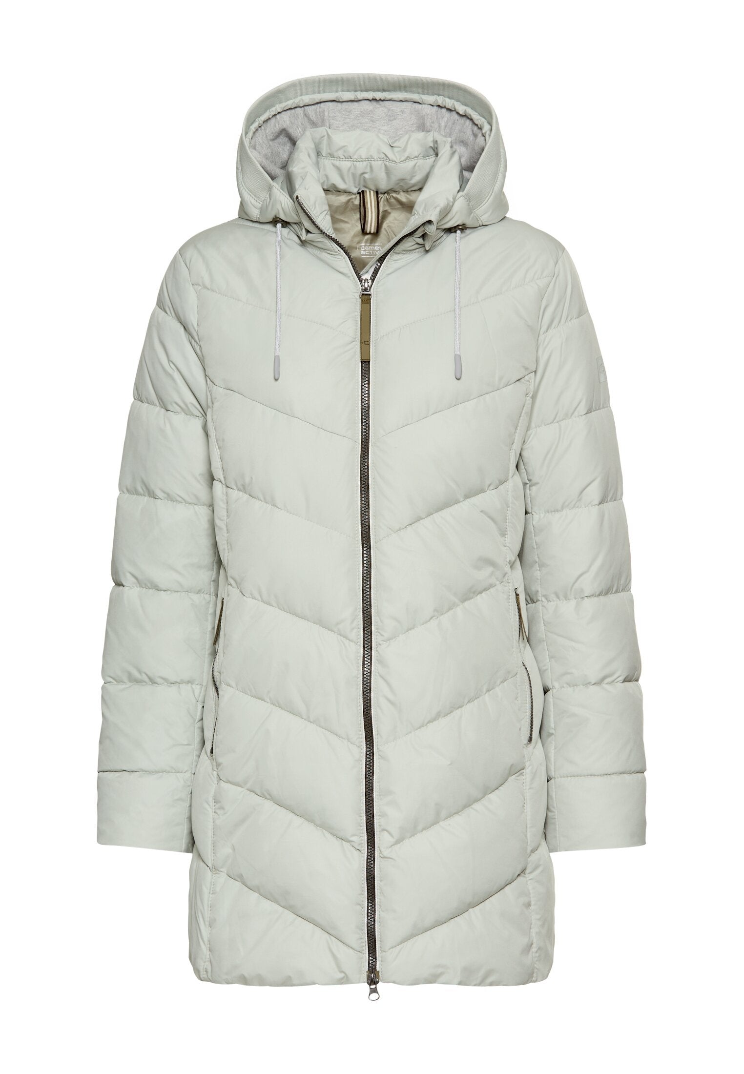 Steppjacke mit abnehmbarer Kapuze - 35-Light Sage - Grau