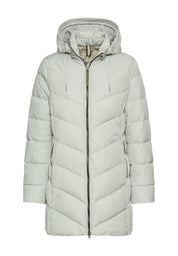 Steppjacke mit abnehmbarer Kapuze - 35-Light Sage - Grau