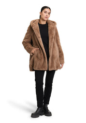 Jacke in Felloptik - 7460-Classic Bronze - Braun