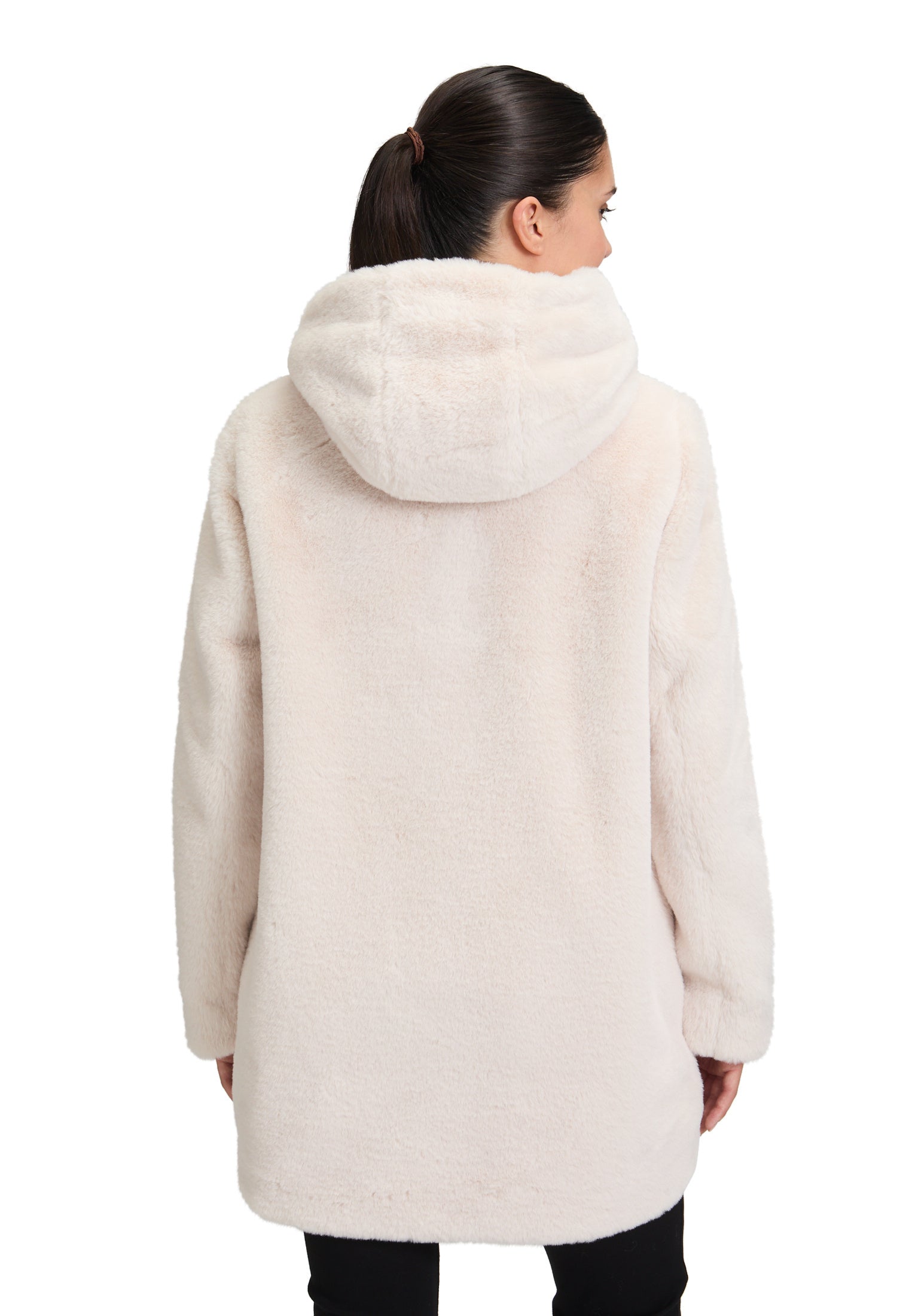 Jacke in Felloptik - 9074-Pumice Stone - Weiß