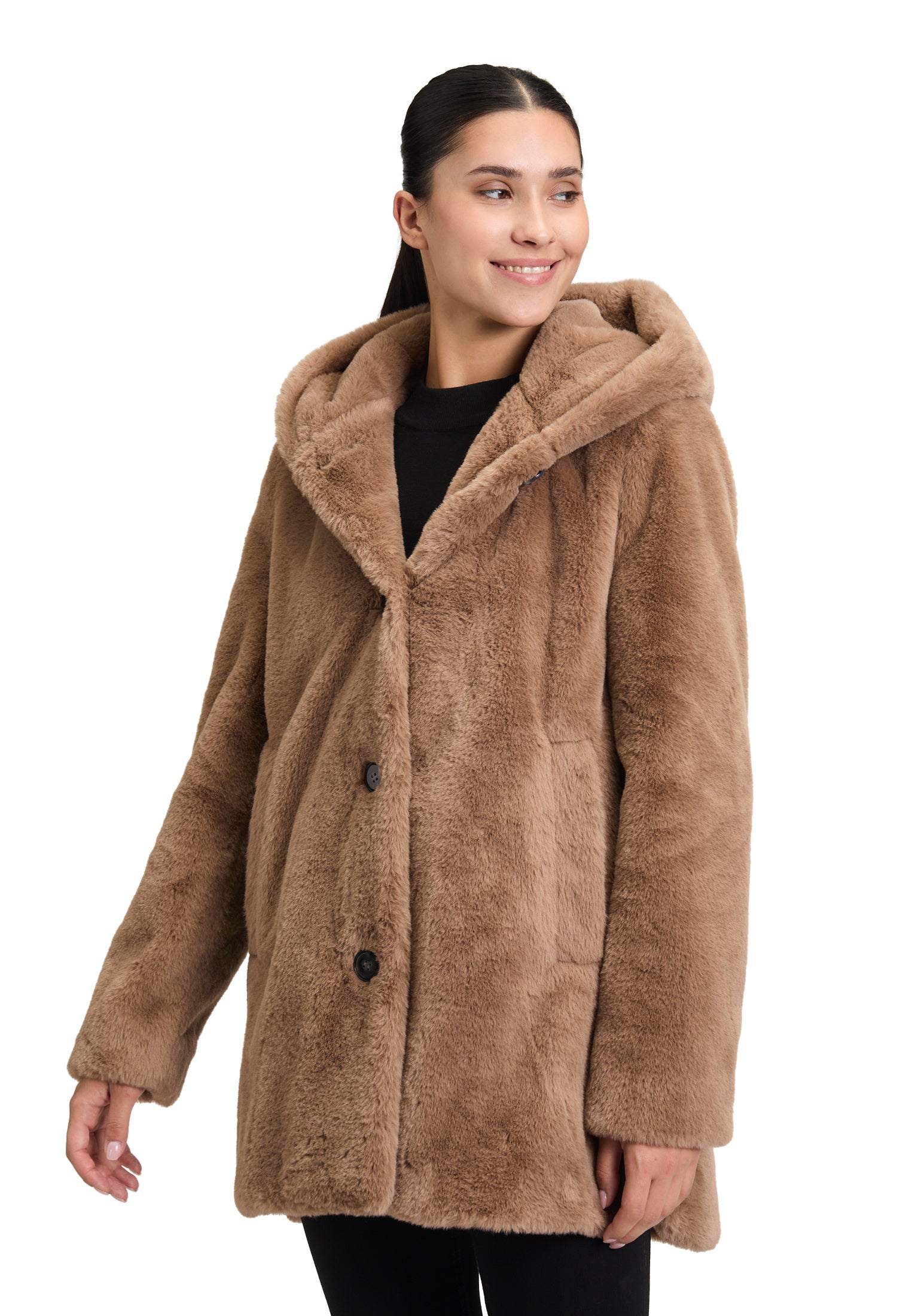 Jacke in Felloptik - 7460-Classic Bronze - Braun
