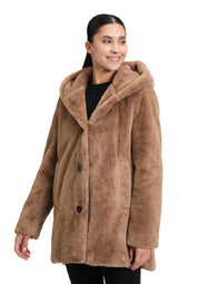 Jacke in Felloptik - 7460-Classic Bronze - Braun