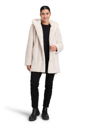 Jacke in Felloptik - 9074-Pumice Stone - Weiß