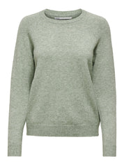 Strickpullover aus Viskosemix - Basil/W. MELANGE - Grün