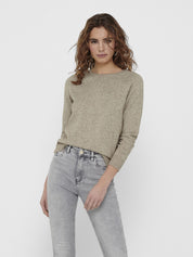 Strickpullover aus Viskosemix - Beige/W. MELANGE - Beige