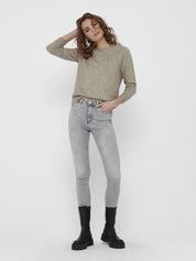 Strickpullover aus Viskosemix - Beige/W. MELANGE - Beige