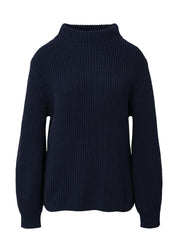 Strickpullover aus Baumwollmix - 5959-BLUE - Blau