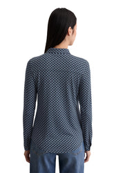 Langarmshirt gemustert aus Viskose - Z25-multi - Blau