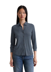 Langarmshirt gemustert aus Viskose - Z25-multi - Blau