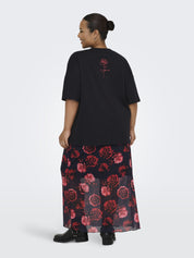 T-Shirt ROSE aus Baumwolle - Black/MON ANGE - Schwarz