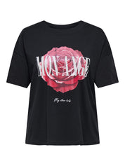 T-Shirt ROSE aus Baumwolle - Black/MON ANGE - Schwarz
