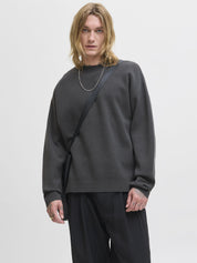 Strickpullover mit Rundhalsausschnitt - Volcanic Ash - Grau