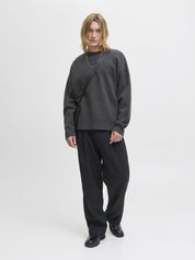 Strickpullover mit Rundhalsausschnitt - Volcanic Ash - Grau