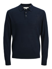 Poloshirt aus Merinowolle - Night Sky - Blau