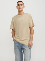 T-Shirt mit Logoprint - Fields Of Rye - Beige