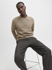 Strickpullover aus Baumwolle - Greige/Melange - Beige