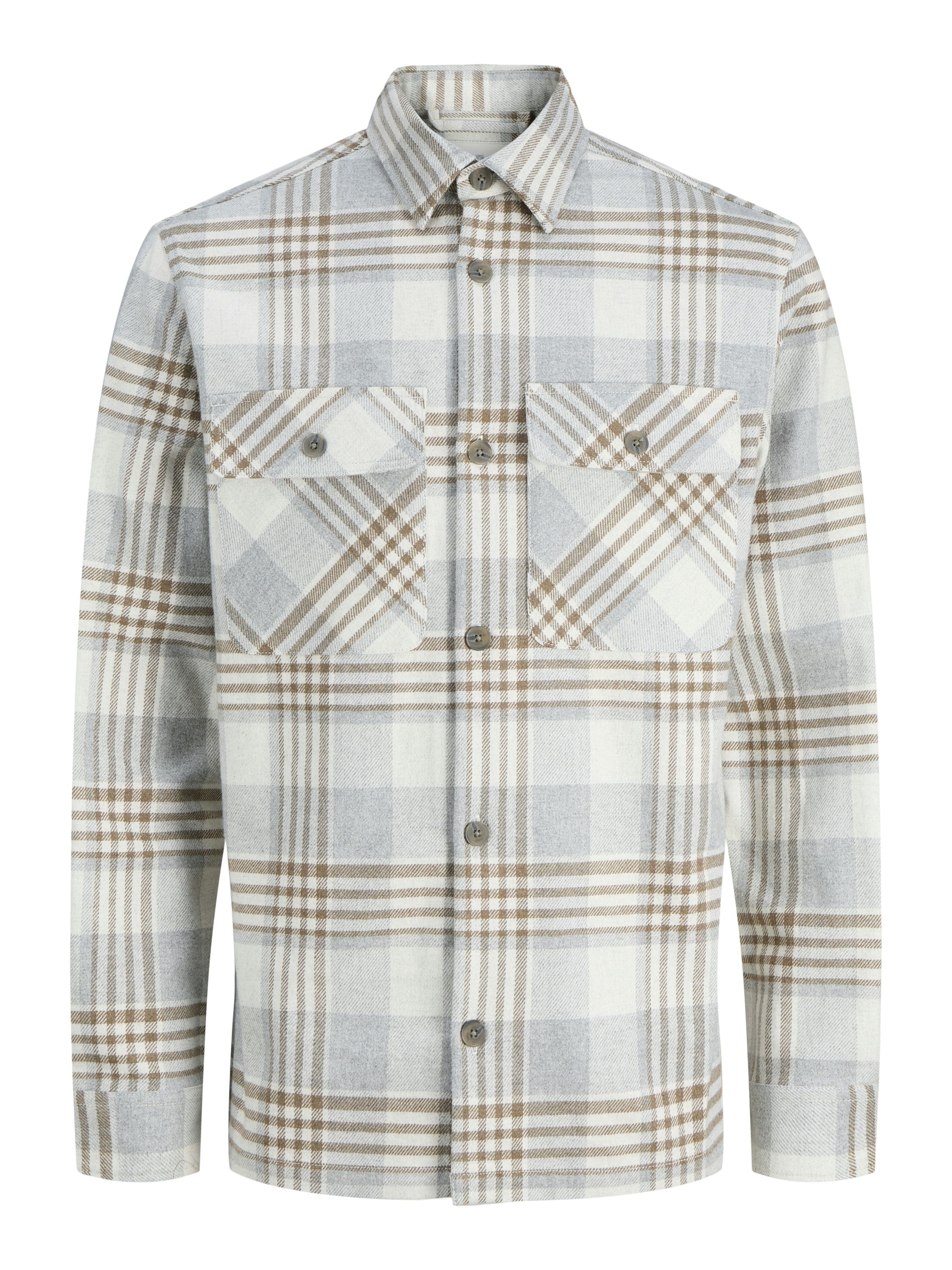 Overshirt kariert aus Bio-Baumwolle - Ermine - Grau