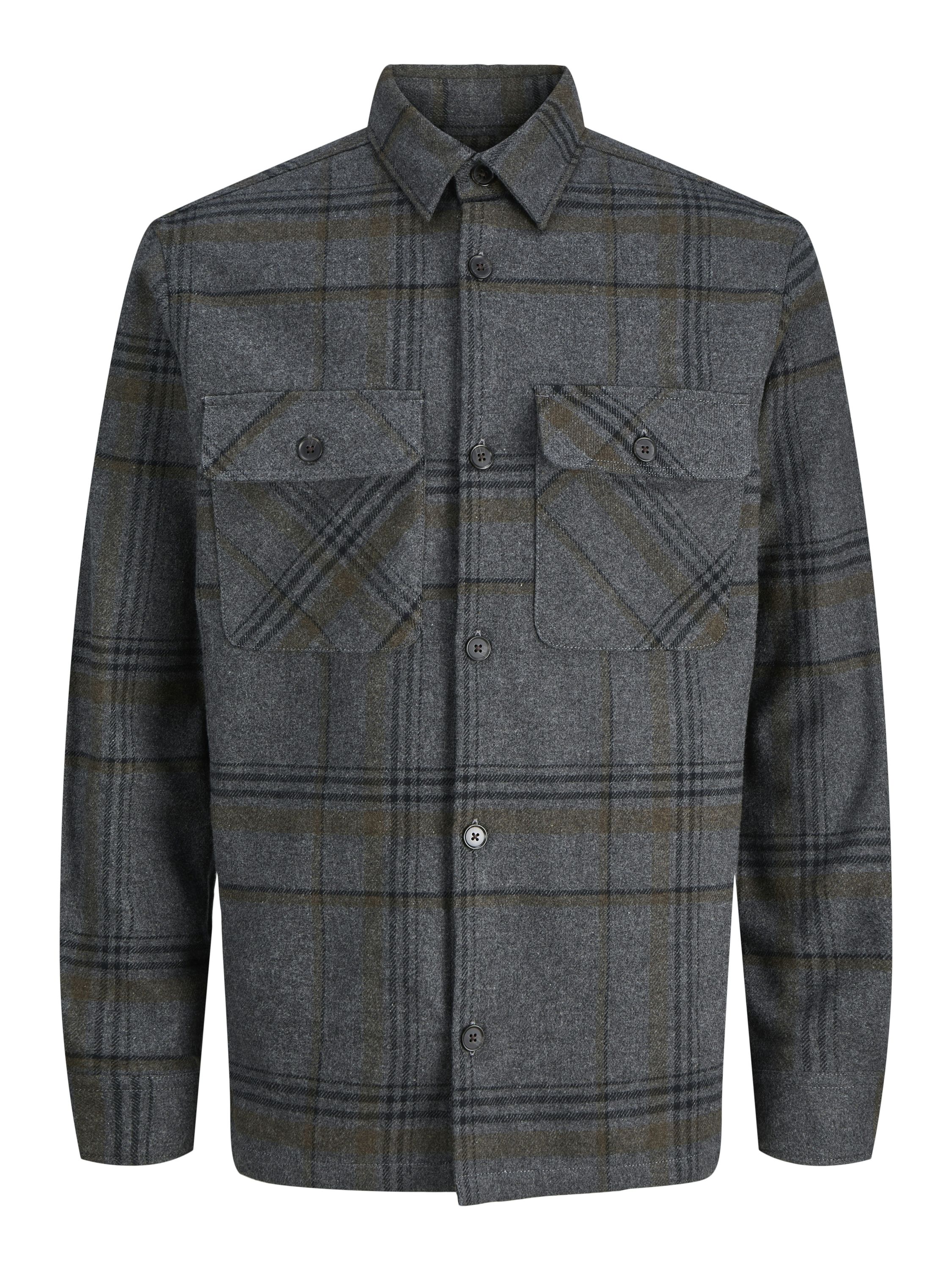 Overshirt kariert aus Bio-Baumwolle - Dark Grey - Grau