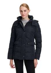 Steppjacke mit abnehmbarer Kapuze - 8534-Dark Navy - Blau