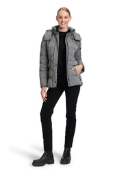 Steppjacke mit abnehmbarer Kapuze - 9086-Salvia - Grau
